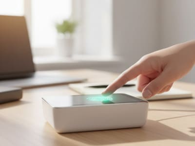 Fingerprint scanning with biometric device